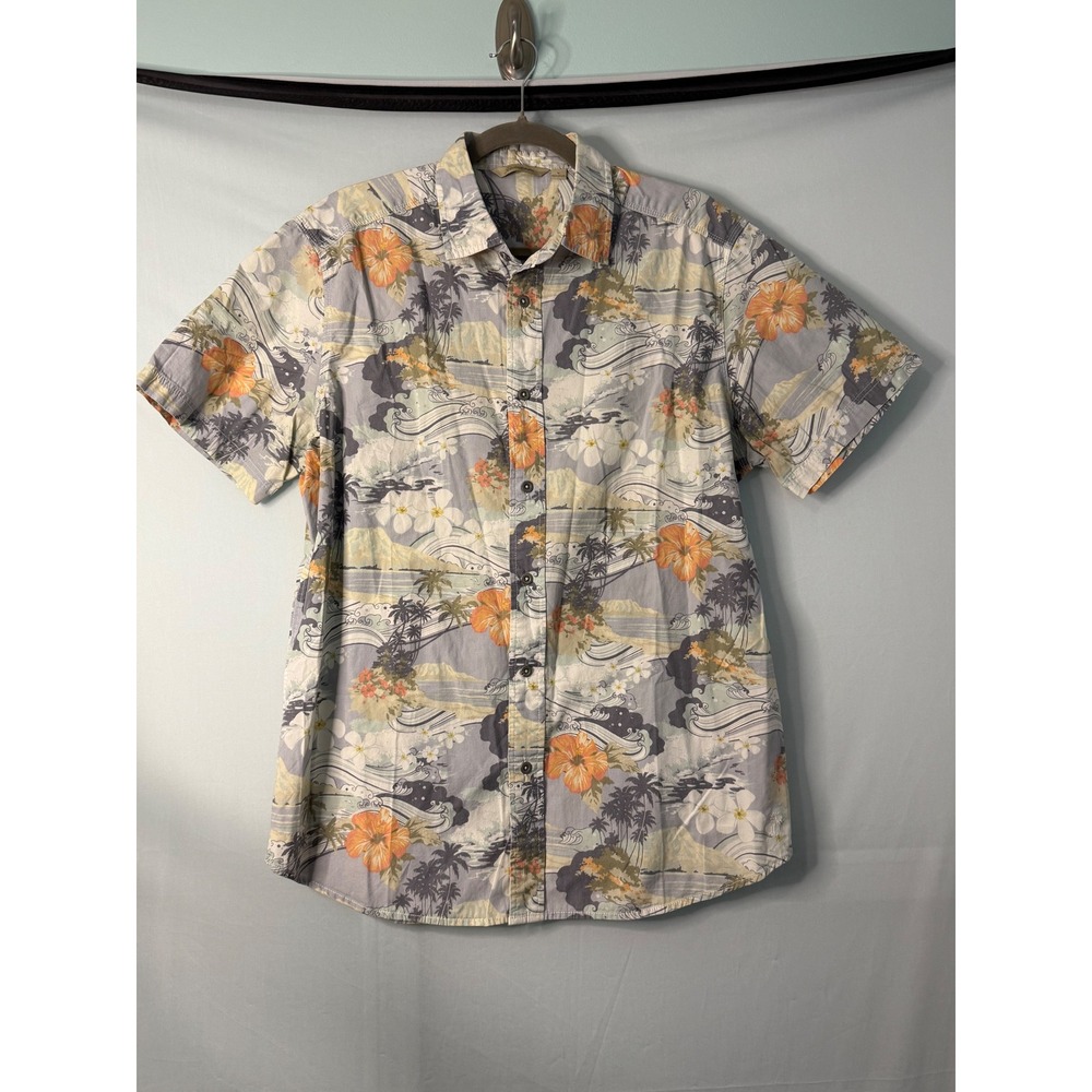 Paradise Collection Mens Hawaiian Tropical Floral Short Sleeve Shirt Size M‎